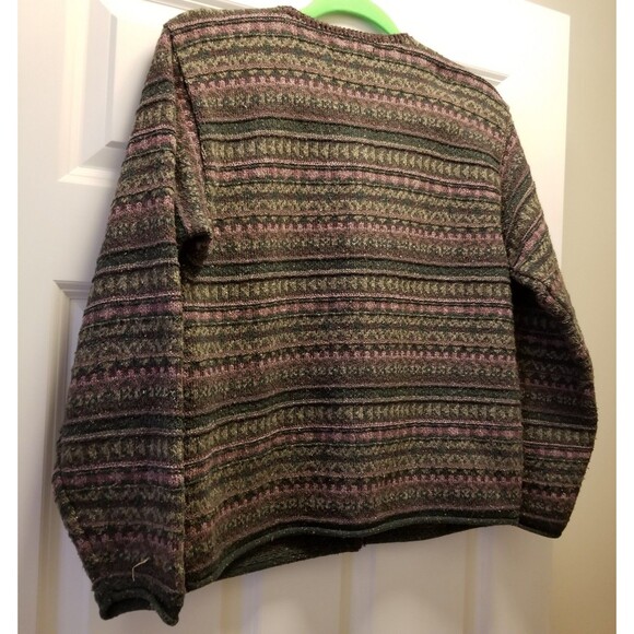 Alps fair isle Sweater Womens Cardigan Sz M Wool Button up USA Vintage - Picture 2 of 11
